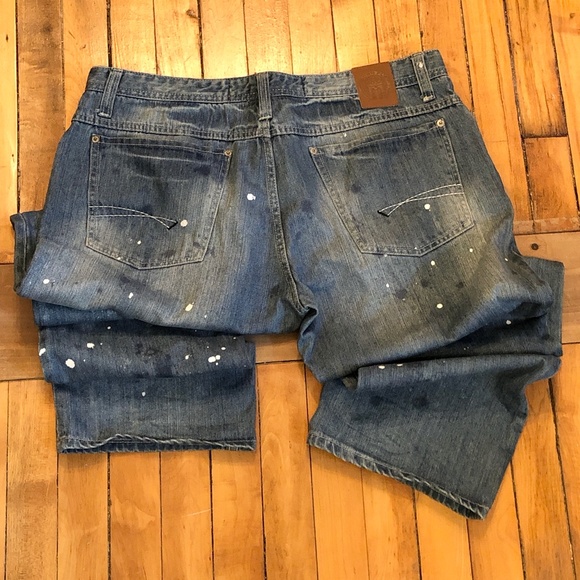 Born Fly, paint splatter blue Men's Jean size 36 - Picture 4 of 8